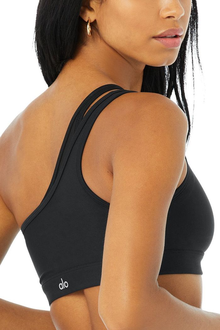 Black Alo Yoga Airlift Excite Women's Bras | 52897KGFE