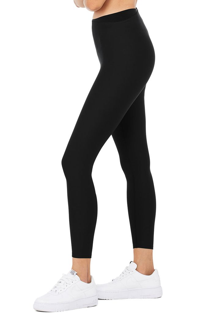 Black Alo Yoga Airlift High-Waist 7/8 Corset Women's Leggings | 10657PTMN