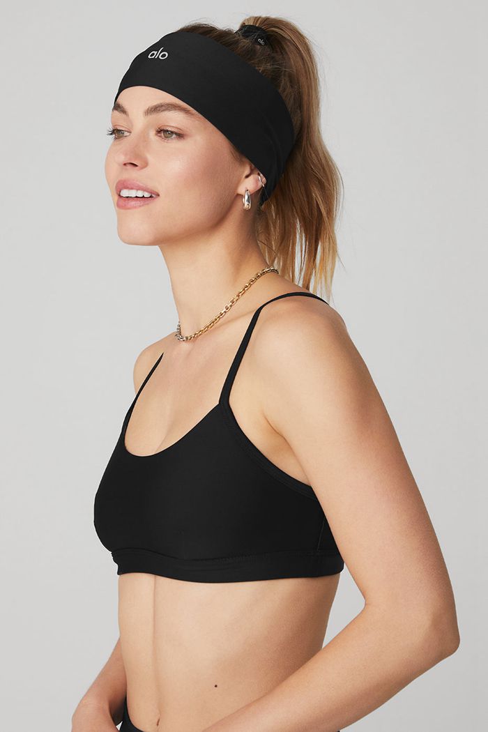 Black Alo Yoga Airlift Women's Headband | 03184ESNP