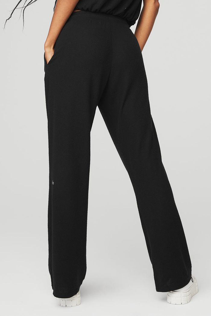 Black Alo Yoga Alolux High-Waist Soho Wide Leg Women's Pants | 38197CPIL