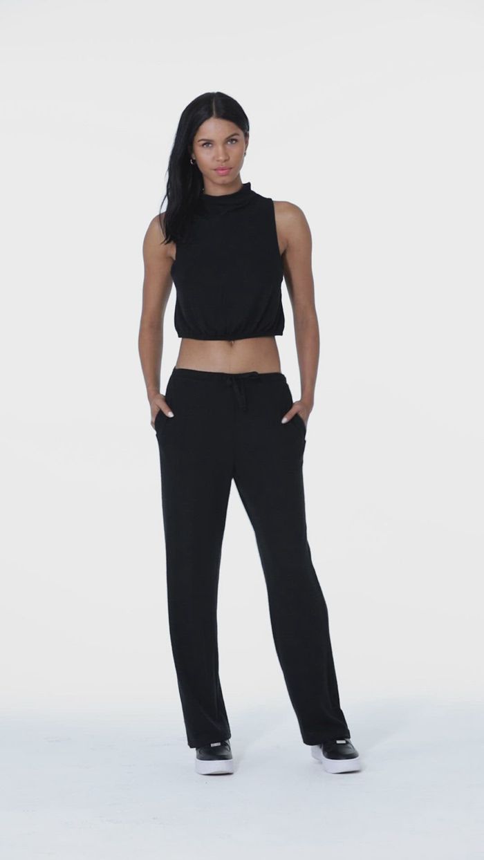 Black Alo Yoga Alolux High-Waist Soho Wide Leg Women's Pants | 38197CPIL