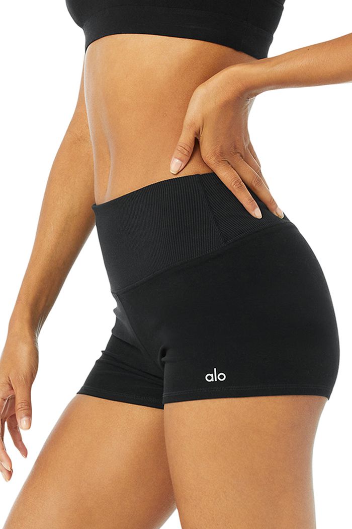 Black Alo Yoga Alosoft Aura Women's Short | 32784NZJS