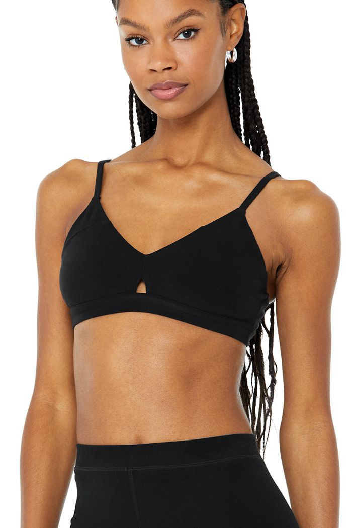 Black Alo Yoga Alosoft Lounge Women's Bras | 87963ZTXN