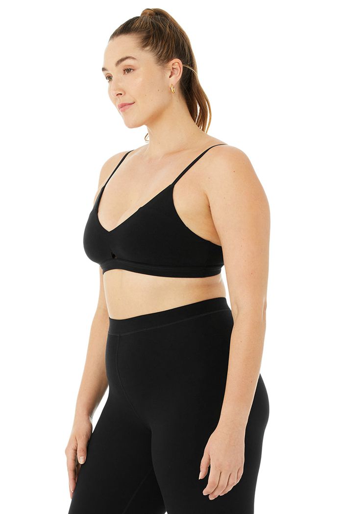 Black Alo Yoga Alosoft Lounge Women's Bras | 87963ZTXN