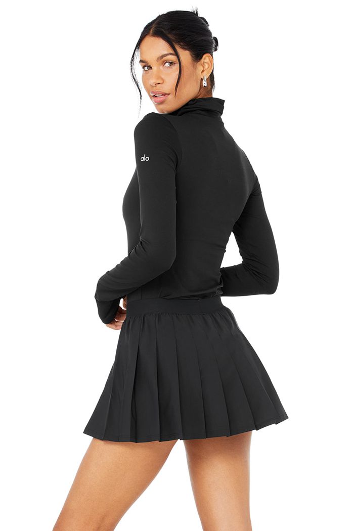 Black Alo Yoga Alosoft Protection Turtleneck Women's Long Sleeve | 35608BFOE