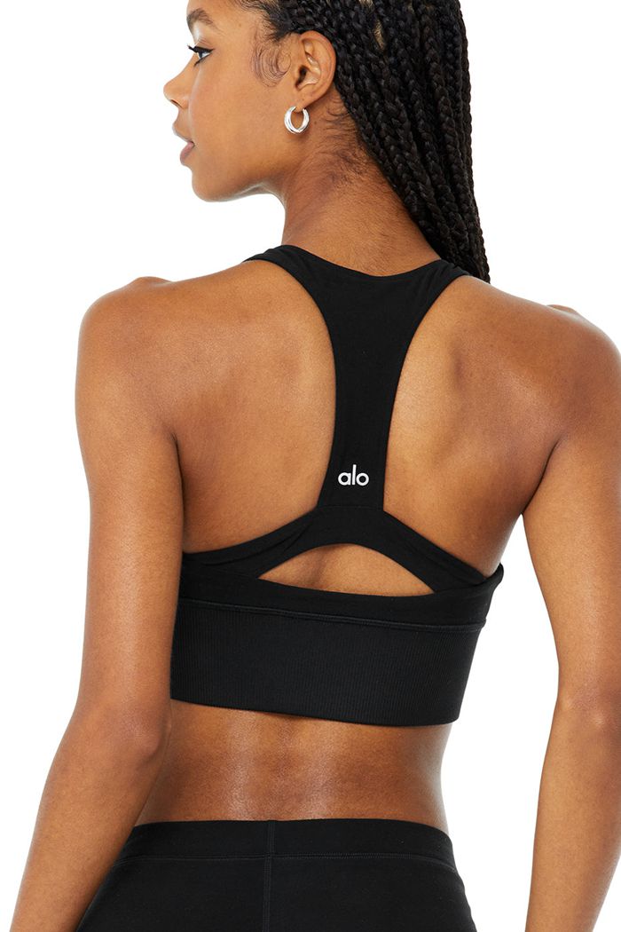 Black Alo Yoga Alosoft Serenity Women's Bras | 27394OLYP