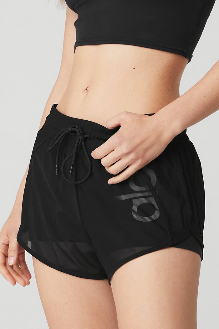 Black Alo Yoga Ambience Women's Short | 80496OWYM