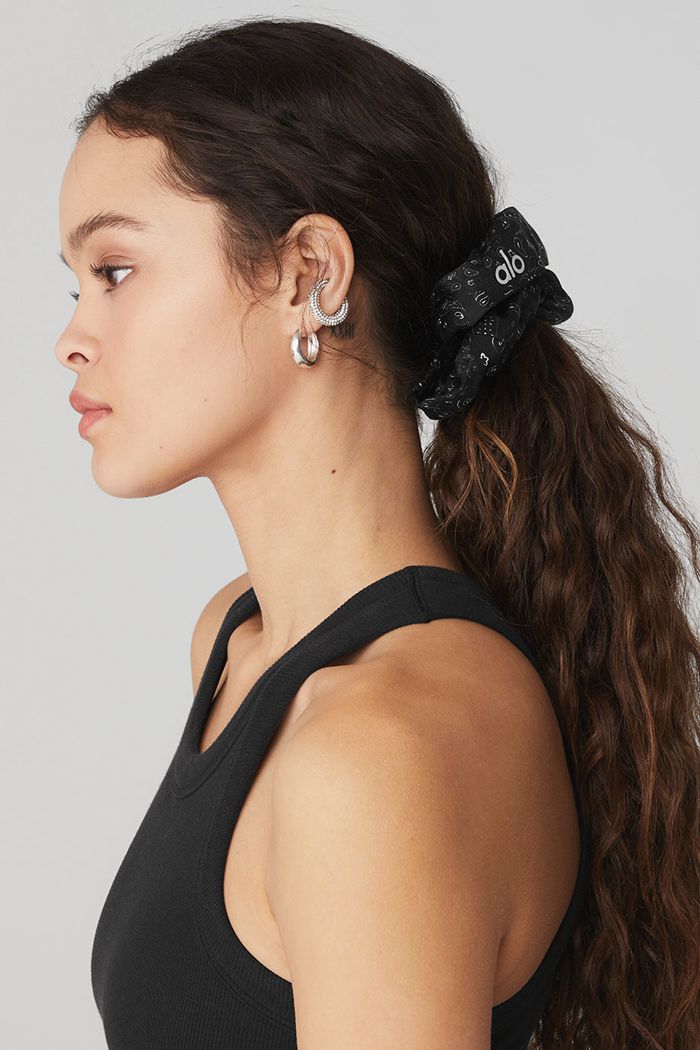 Black Alo Yoga Bandana Oversized Women's Scrunchie | 10846RSVX