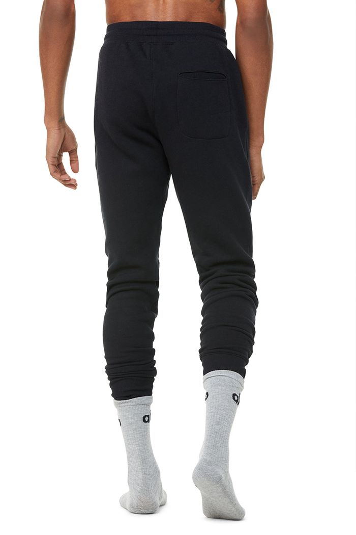 Black Alo Yoga Base Sweat Men's Pants | 26958BJLD