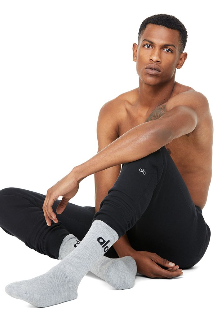 Black Alo Yoga Base Sweat Men's Pants | 26958BJLD