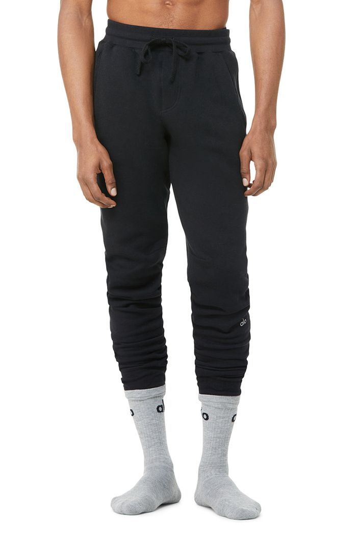 Black Alo Yoga Base Sweat Men\'s Pants | 26958BJLD