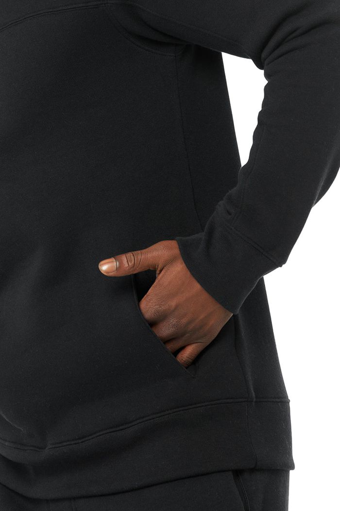 Black Alo Yoga Base Sweatshirt Men's Long Sleeve | 59632WLQX