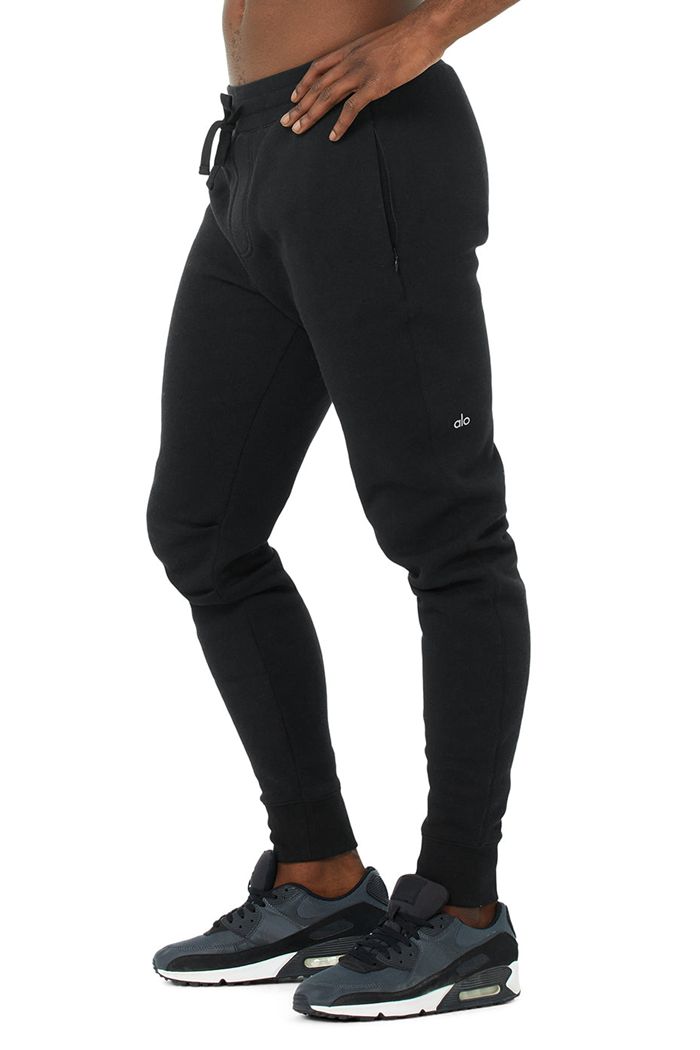 Black Alo Yoga Baseline Sweat Men's Pants | 51094EHOZ