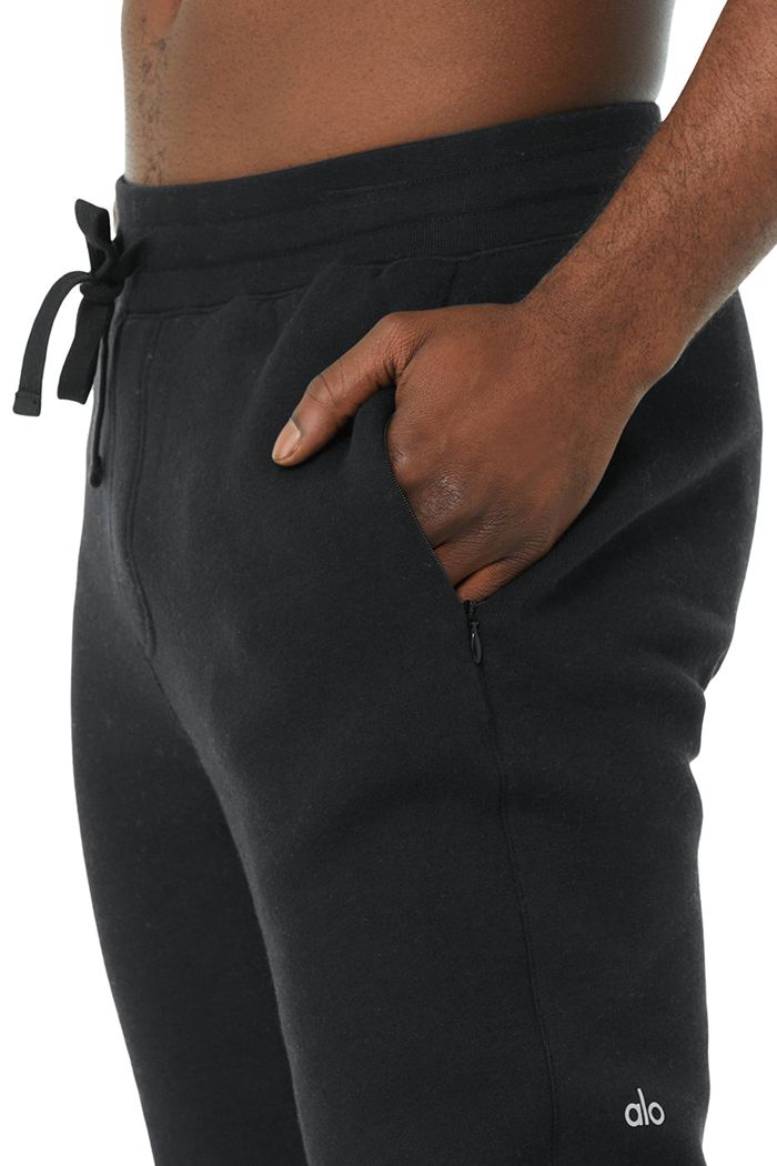 Black Alo Yoga Baseline Sweat Men's Pants | 51094EHOZ