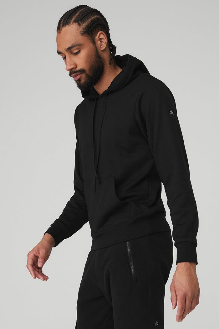 Black Alo Yoga Caliber Men's Hoodie | 56072MIES