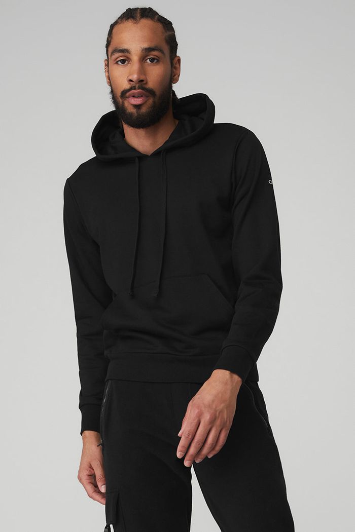 Black Alo Yoga Caliber Men\'s Hoodie | 56072MIES