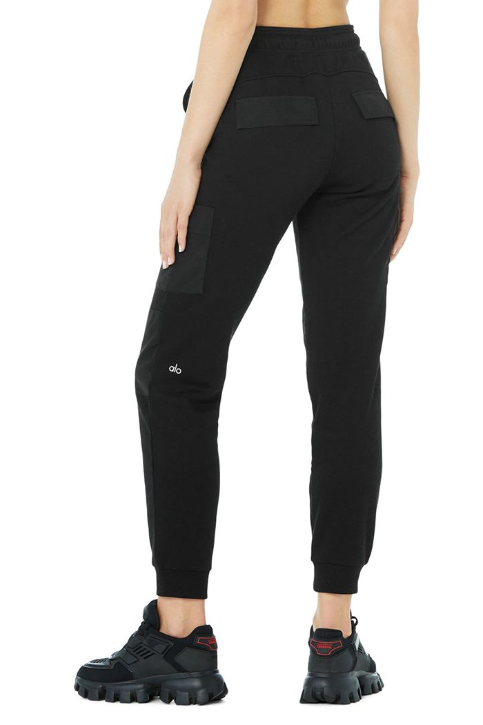 Black Alo Yoga Cargo Jogger Women's Pants | 19680TLRI