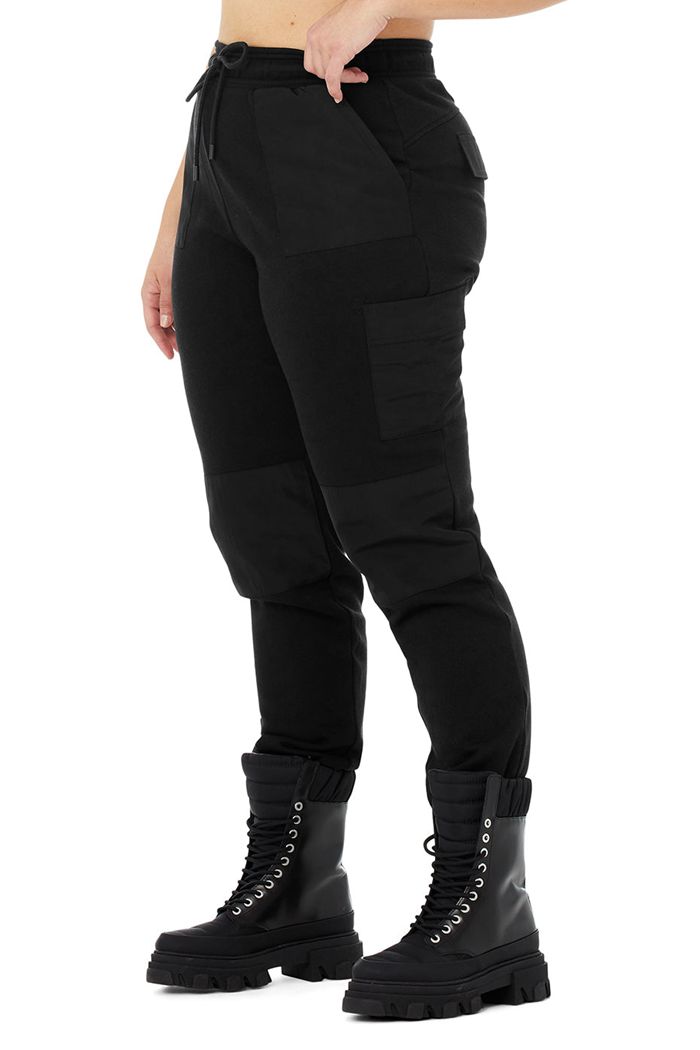 Black Alo Yoga Cargo Jogger Women's Pants | 19680TLRI