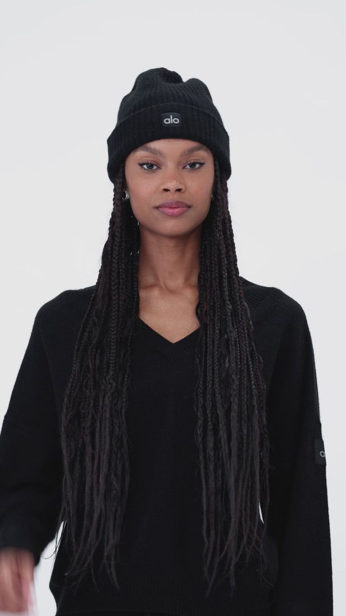 Black Alo Yoga Cashmere Women's Beanie | 36407BNXZ