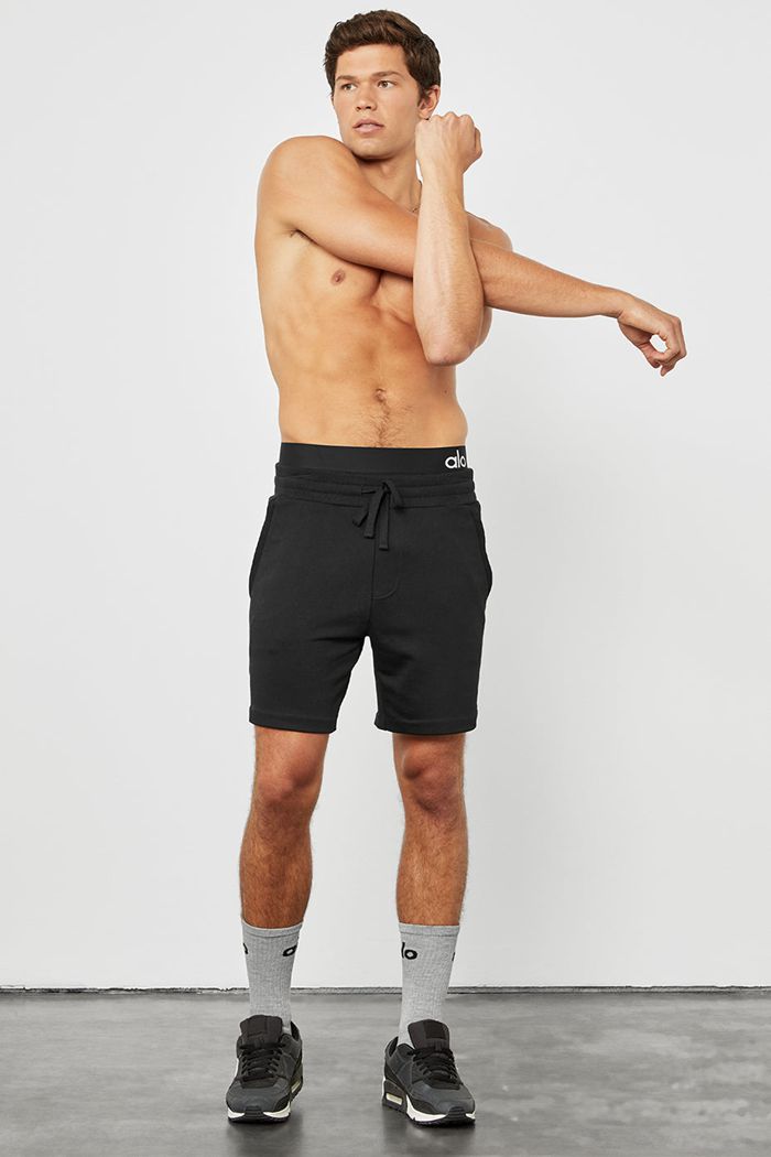 Black Alo Yoga Chill Men's Short | 07983LKNV