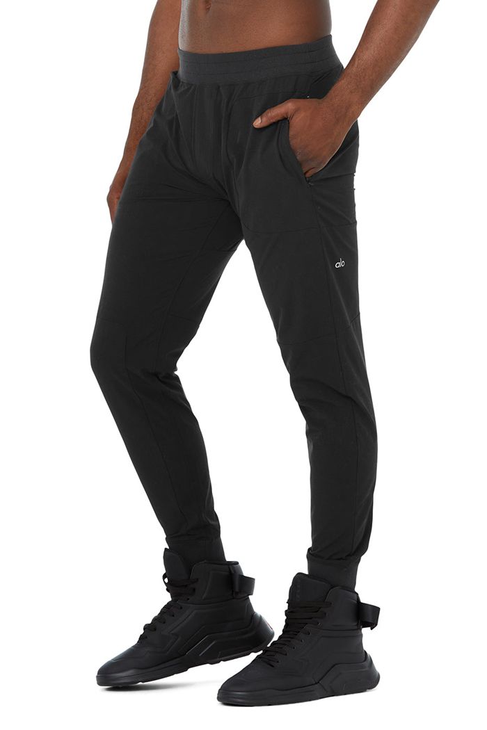 Black Alo Yoga Co-Op Men's Pants | 56932OGUY