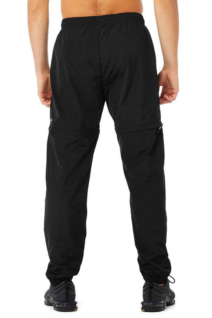 Black Alo Yoga Convertible Track Men\'s Pants | 69742ABWH