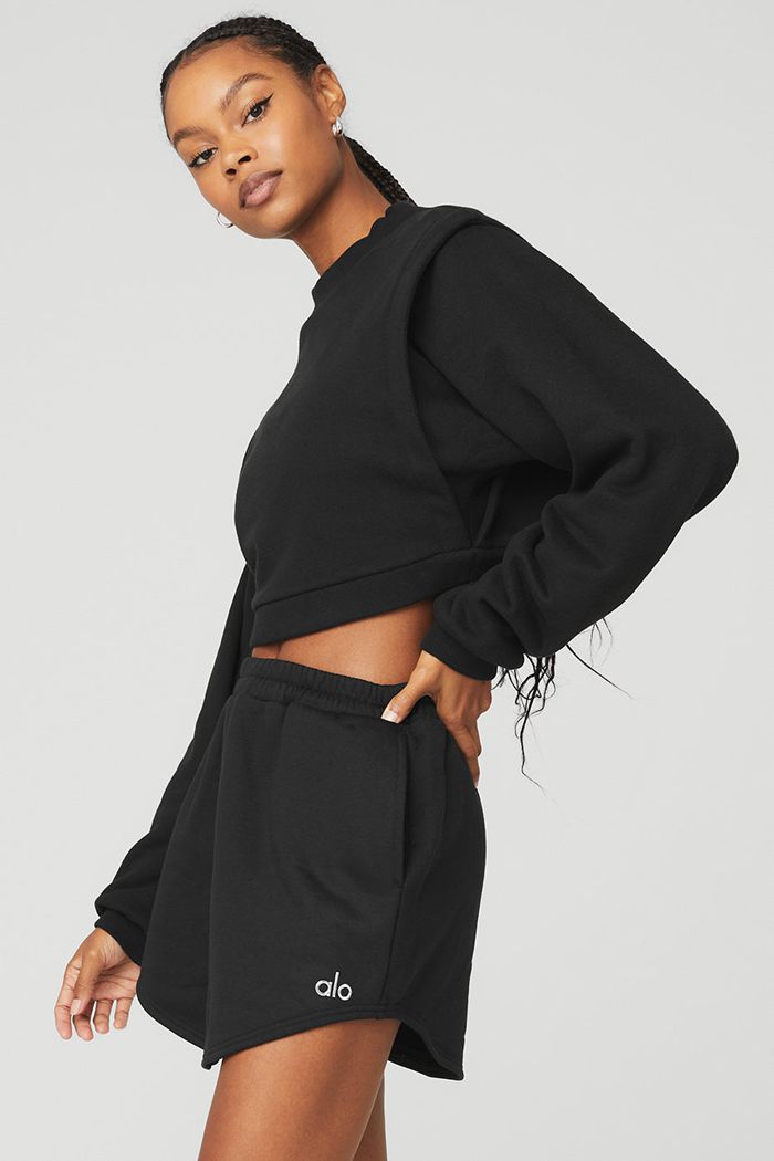 Black Alo Yoga Cropped Fresh Women's Jackets | 89623XUTB