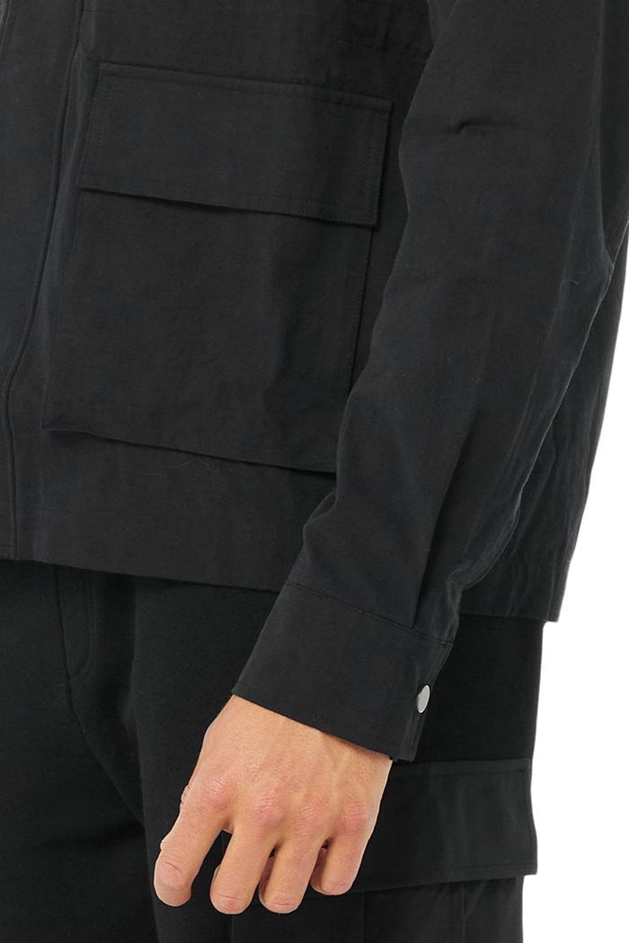 Black Alo Yoga Division Field Men's Jackets | 57648LEKH