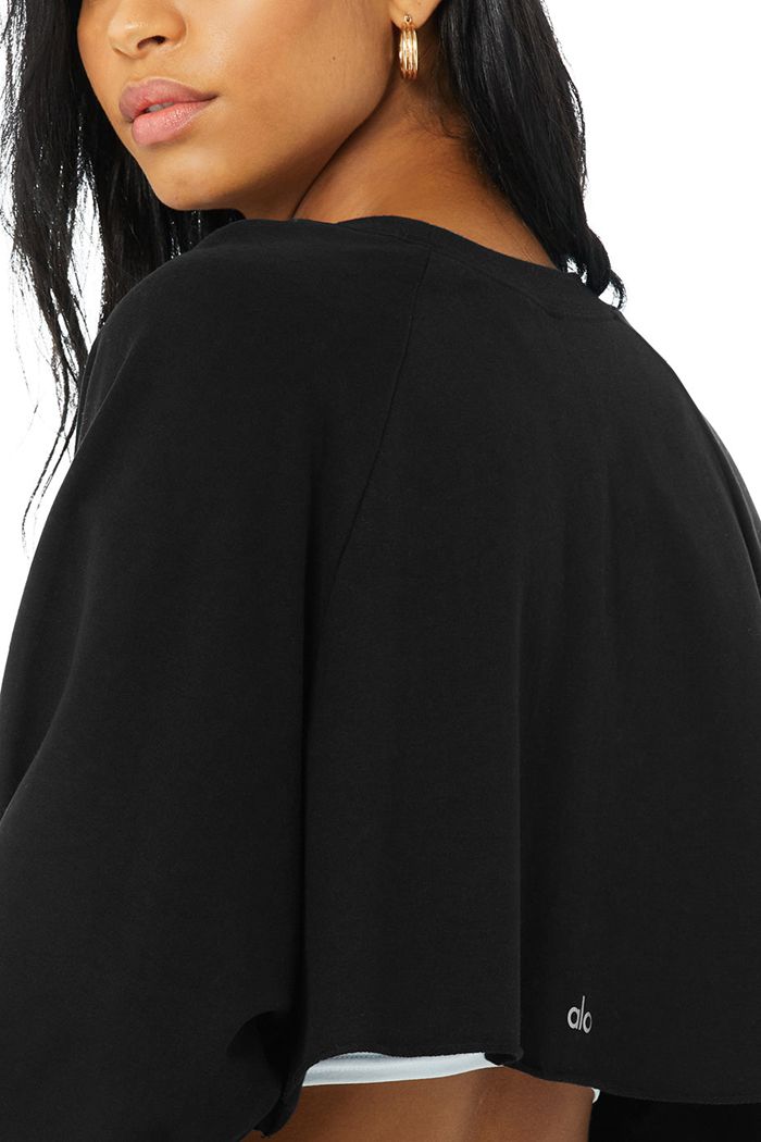 Black Alo Yoga Double Take Women's Pullover | 14587INWT