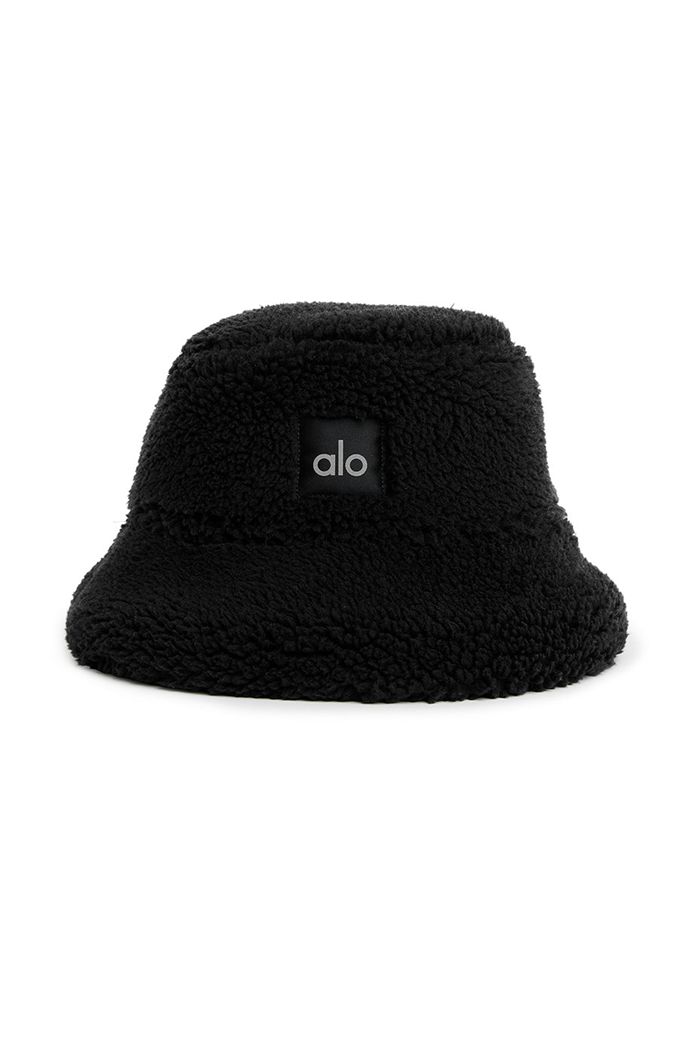 Black Alo Yoga Foxy Sherpa Bucket Women\'s Hats | 92071NXEJ