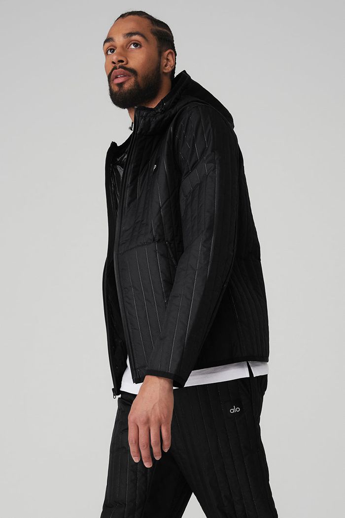 Black Alo Yoga Future Men's Jackets | 50964PSRG