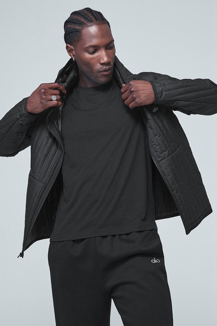 Black Alo Yoga Future Men's Jackets | 50964PSRG