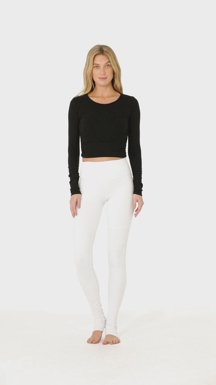 Black Alo Yoga Gather Women's Long Sleeve | 41739TEAO