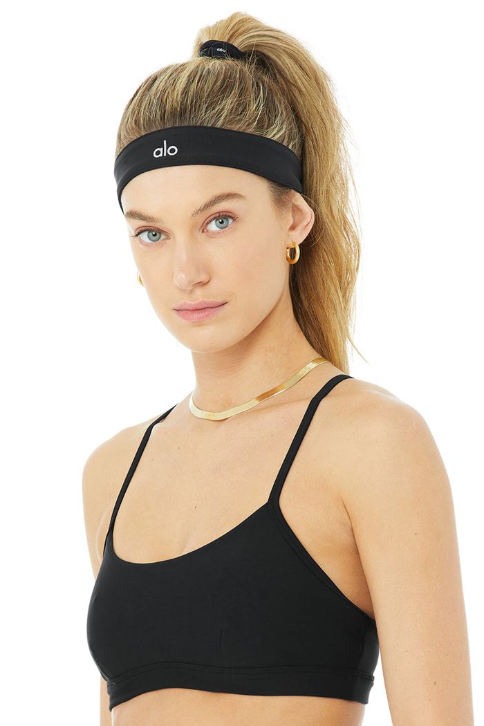 Black Alo Yoga Hero Women's Headband | 74896BIKG