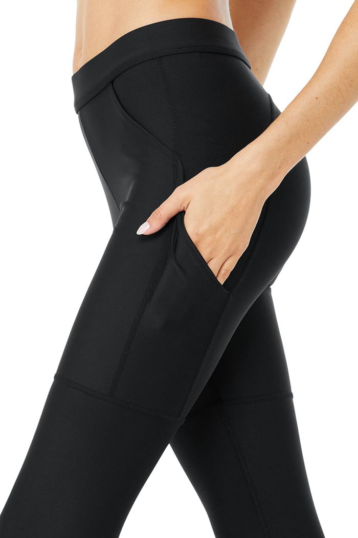 Black Alo Yoga High-Waist 4 Pocket Utility Women's Leggings | 26370QCOL