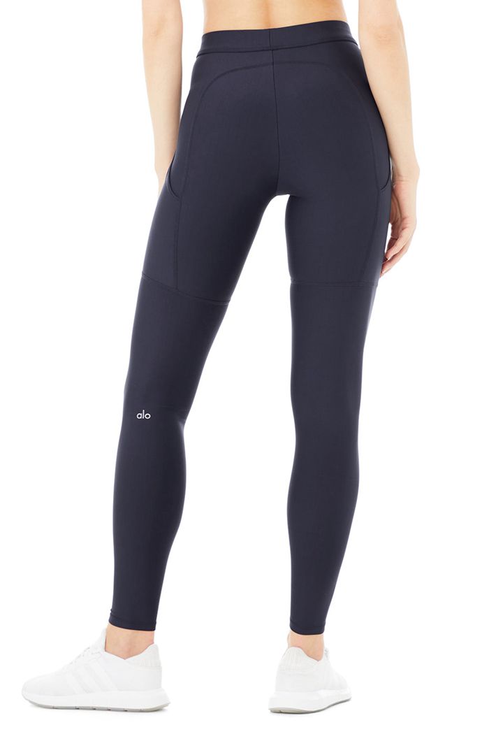 Black Alo Yoga High-Waist 4 Pocket Utility Women's Leggings | 73805PMFT