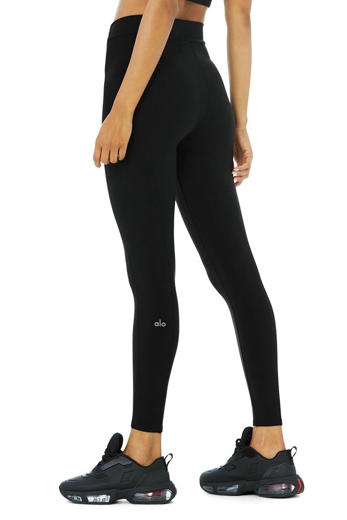 Black Alo Yoga High-Waist 7/8 Visionary Women's Leggings | 63408LVPJ