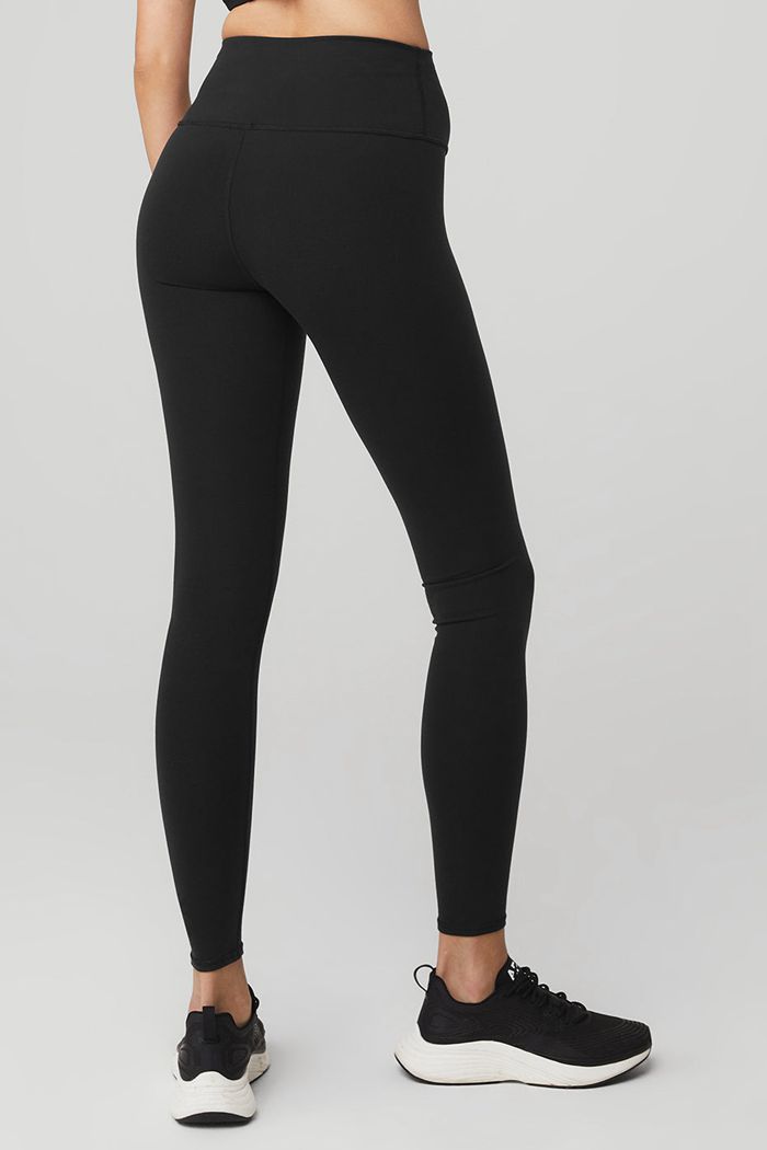 Black Alo Yoga High-Waist Airbrush Women's Leggings | 50739EGPC