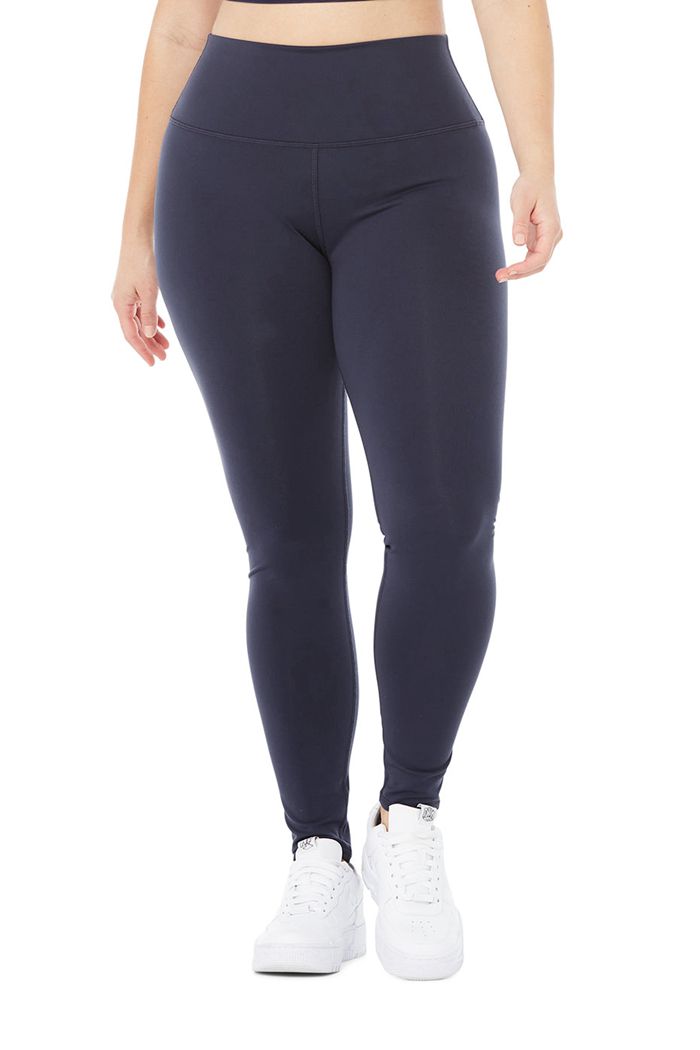 Black Alo Yoga High-Waist Airbrush Women's Leggings | 51746EKBR