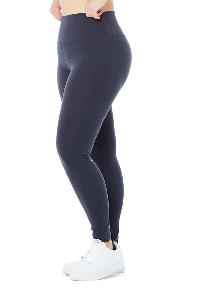 Black Alo Yoga High-Waist Airbrush Women's Leggings | 51746EKBR