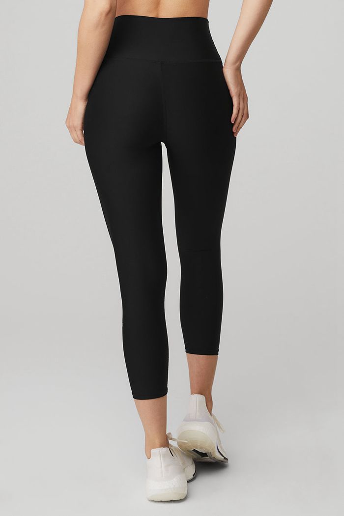 Black Alo Yoga High-Waist Airlift Capri Women's Pants | 71208GCWR