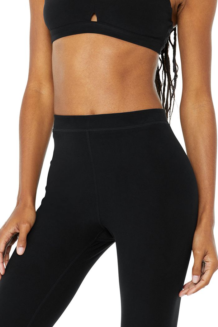 Black Alo Yoga High-Waist Alosoft Flow Women's Leggings | 23719BJNX