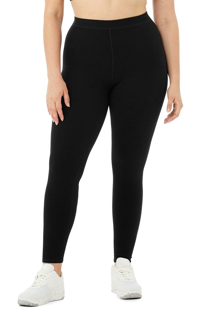 Black Alo Yoga High-Waist Alosoft Flow Women's Leggings | 23719BJNX