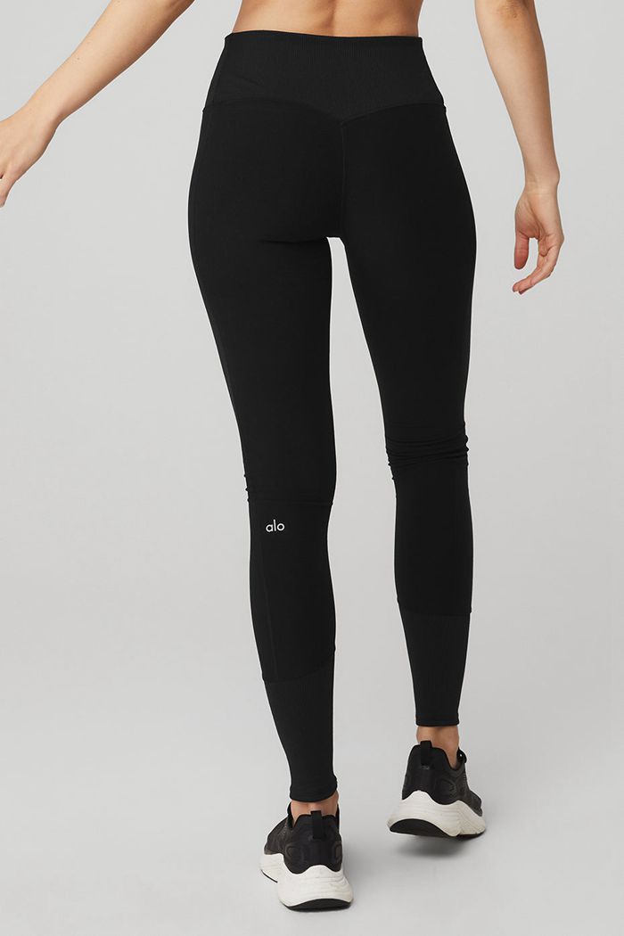 Black Alo Yoga High-Waist Alosoft Lounge Women's Leggings | 18359VWLO