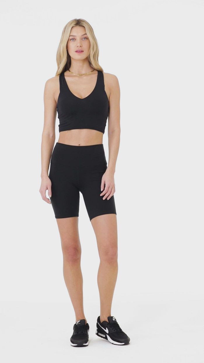 Black Alo Yoga High-Waist Biker Women's Short | 29576GBOD