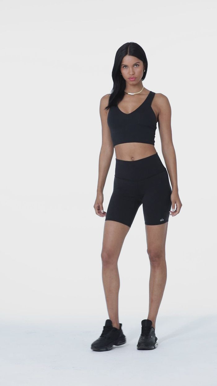 Black Alo Yoga High-Waist Biker Women's Short | 50127VSLC