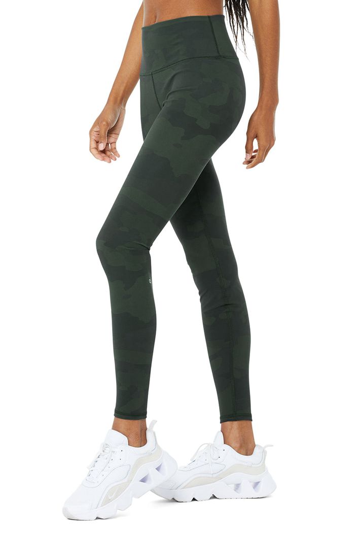 Black Alo Yoga High-Waist Camo Vapor Women's Leggings | 74965NWGC