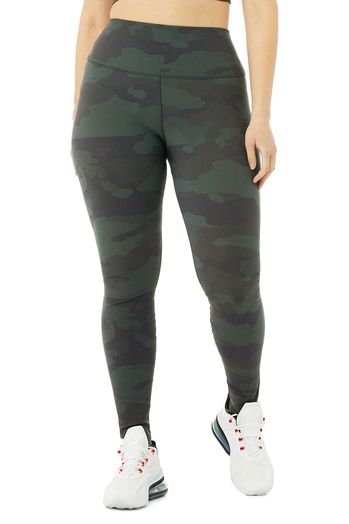 Black Alo Yoga High-Waist Camo Vapor Women's Leggings | 74965NWGC