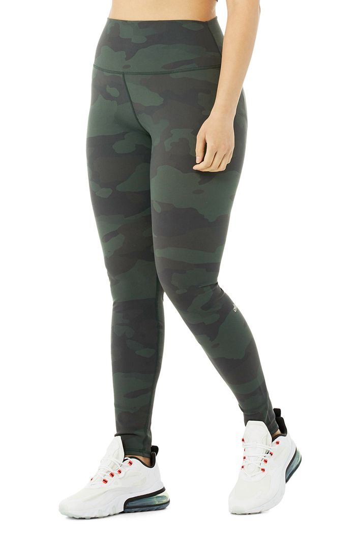 Black Alo Yoga High-Waist Camo Vapor Women's Leggings | 74965NWGC