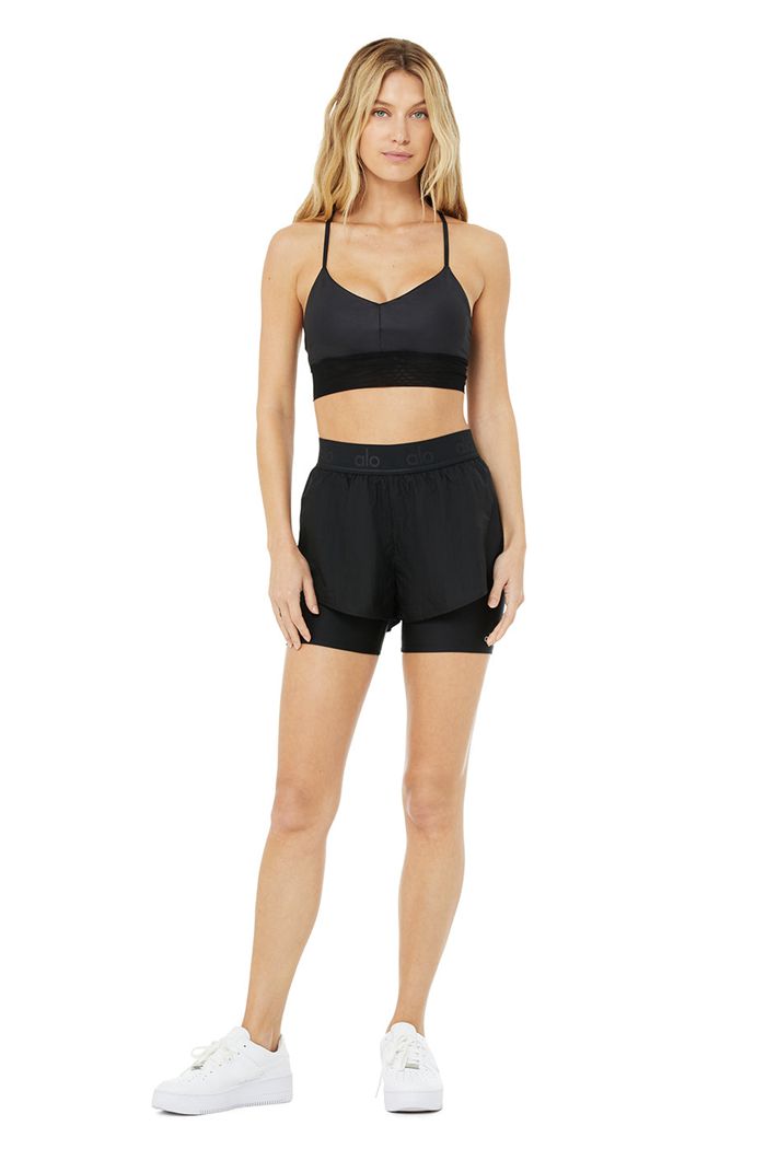 Black Alo Yoga High-Waist Catch The Light Women's Short | 08672RMCJ